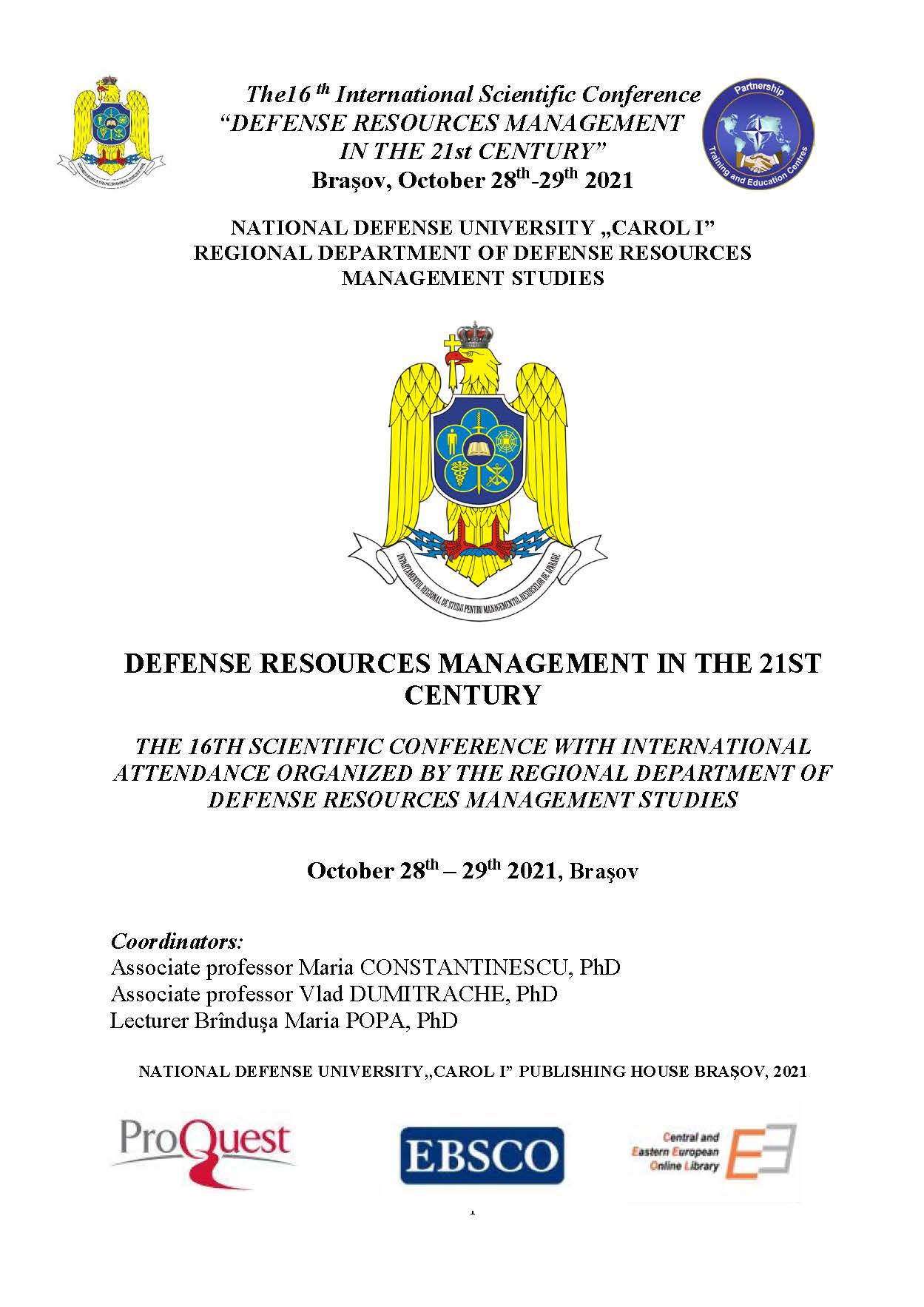 CORRELATION OF ORGANIZATIONAL CULTURE WITH THE ORGANIZATIONAL CLIMATE FOR INCREASING PERFORMANCE IN THE MILITARY ORGANIZATION Cover Image