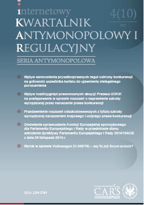 Impact of final decisions of the President of UOKiK regarding competition-restricting agreements on proceedings for claims for damages caused by infringement of competition law Cover Image