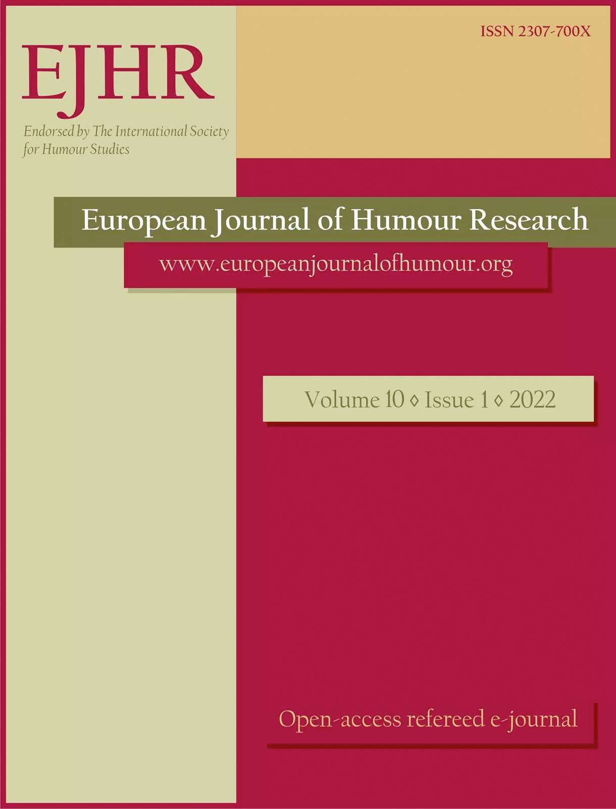 Ten years of the European Journal of Humour
Research Cover Image