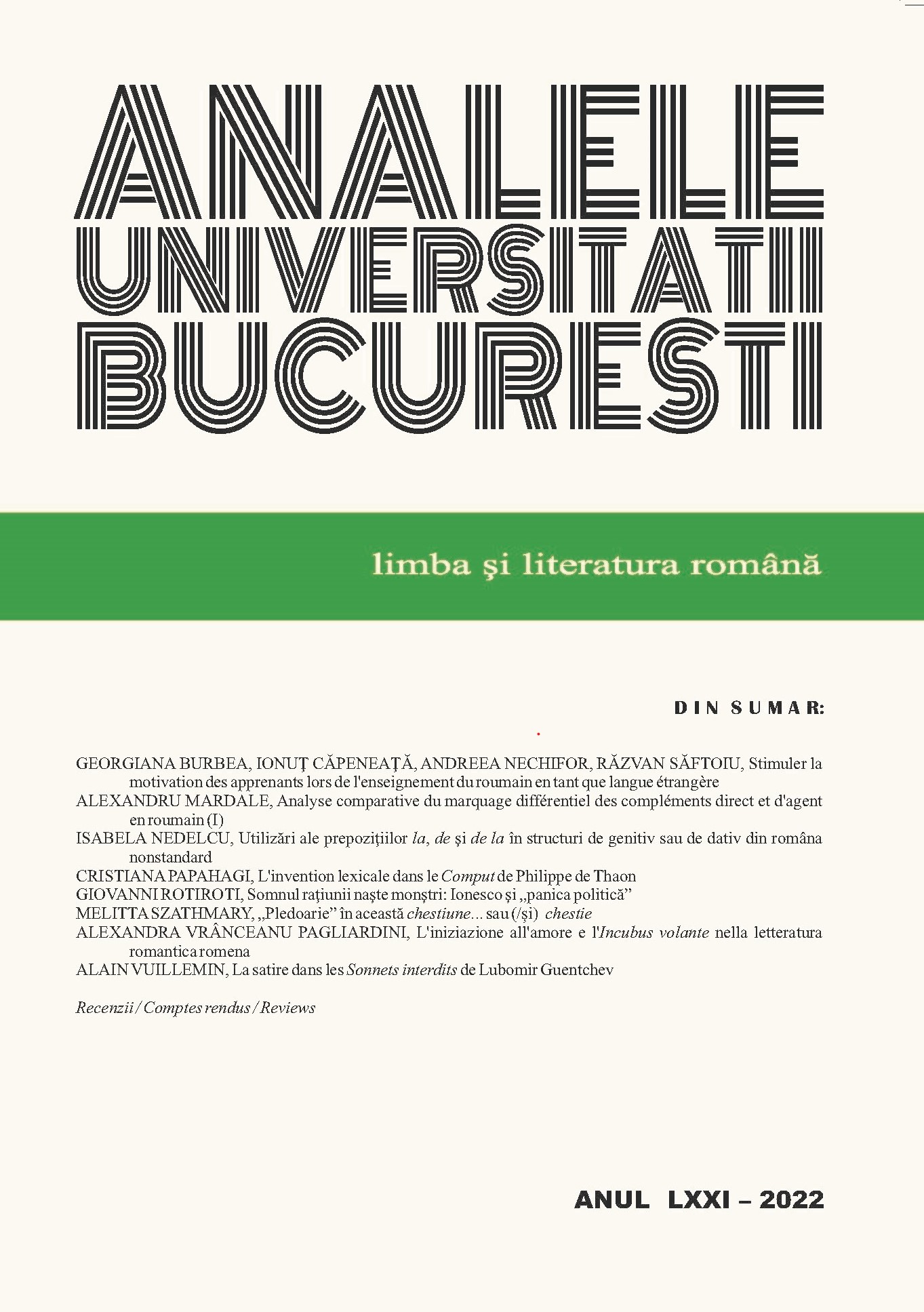 MONA MOMESCU, EDUARD ANDREI, Risipitorul de talent:
Ilie Cristoloveanu, pictor și filolog în România și SUA [The Prodigal Prodigy
Ilie Cristoloveanu, an Artist and Philologist in Romania and the USA] Cover Image