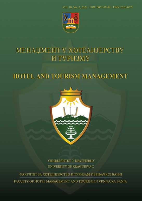 The tourism sector as a determinant of reducing the balance of payments deficit in the Republic of Serbia Cover Image