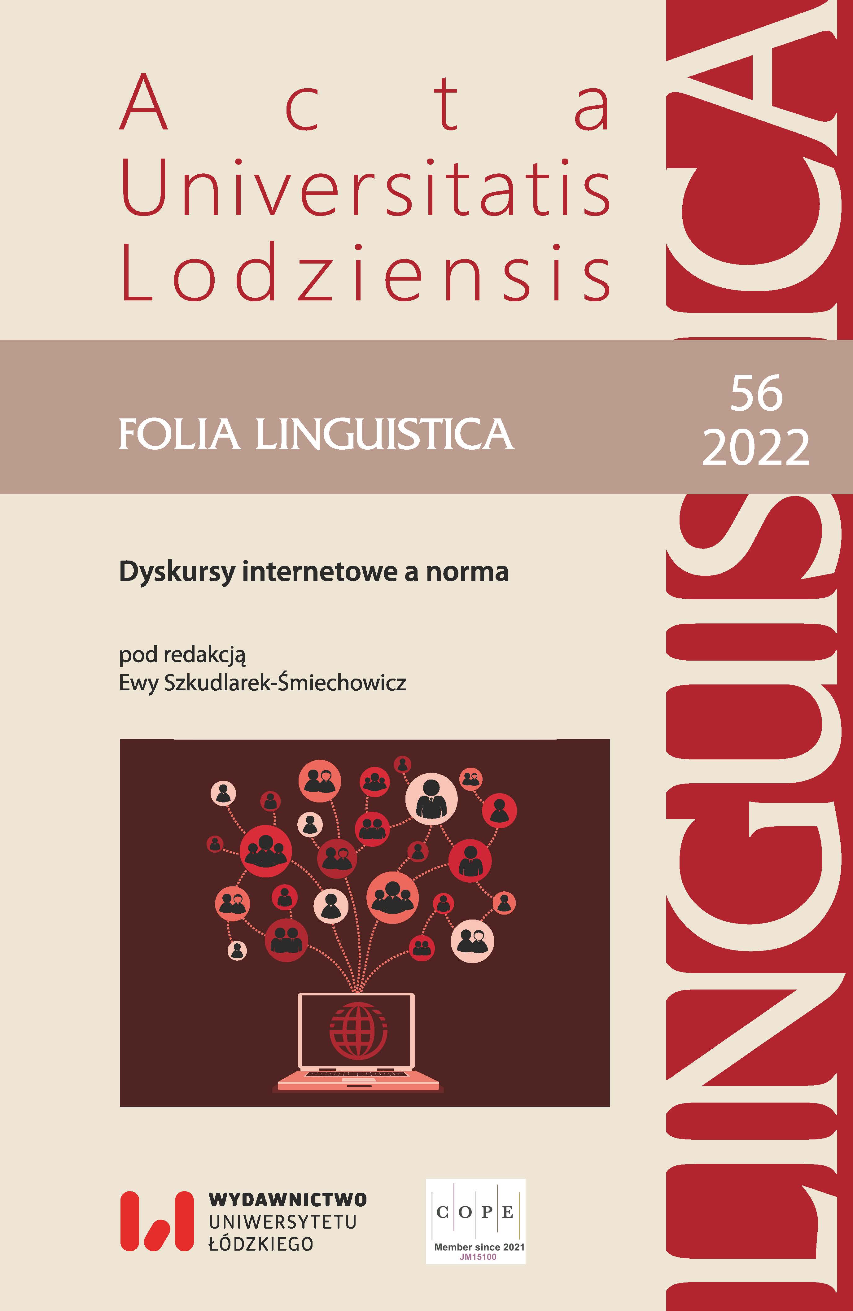 Dysphemistic conceptualizations of politicians and politics in Internet discourse (on the example of Wpolityce.pl and Newsweek.pl portals) Cover Image