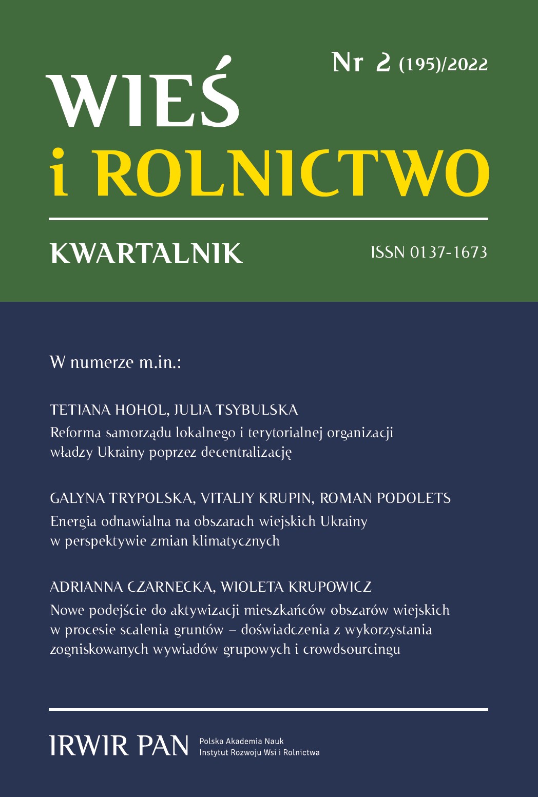 Renewable Energy in Rural Areas of Ukraine in The Perspective of Climate Change
Authors Cover Image