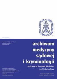 Analysis of suicide cases in the autopsy material of the Department of Forensic Medicine Collegium Medicum in Bydgoszcz, University of Nicolaus Copernicus in Toruń in 2011-2020 Cover Image